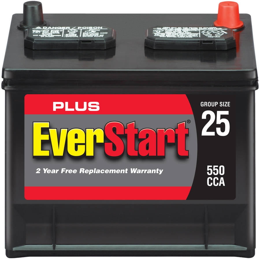 EverStart Plus Lead Acid Automotive Battery, Group Size 25-3 (12 Volt/550 CCA)