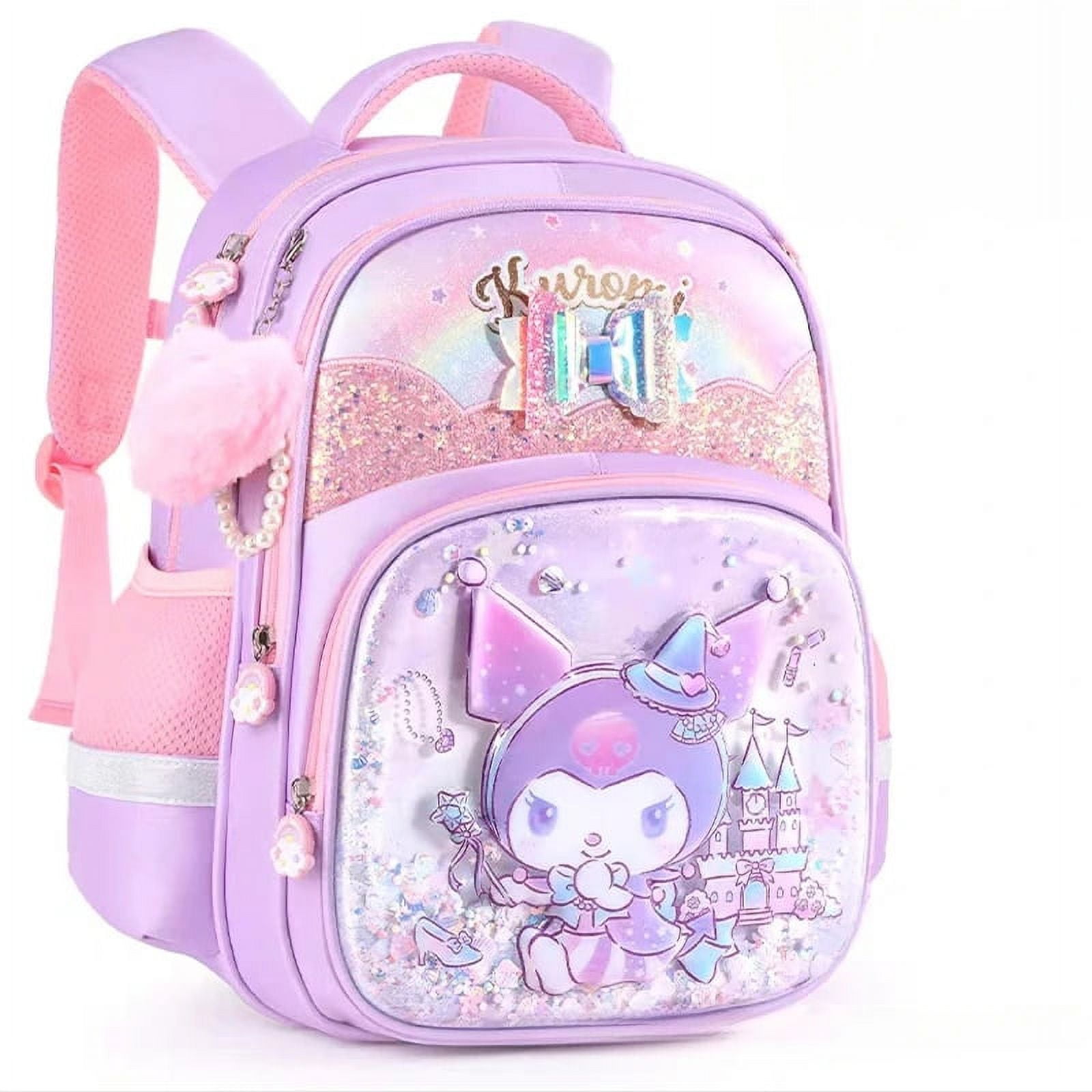 Cute Sanrio Kuromi School Bag for Girls 1-3 Grade with mymelody
