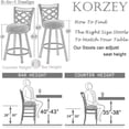 thumbnail image 4 of Swivel Bar Stools Set of 2, 24" Adjustable Counter Height Bar Stool with Back, 29" Taupe Fabric Cushion Barstools, 4 of 6