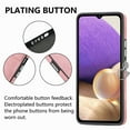 thumbnail image 3 of Compatible with Samsung Galaxy A32 5G Card Slot Back Case, 360 Degree Rotatable Ring Stand Plating Button PU Leather Support Magnetic Car Mount Phone Case Cover for Samsung Galaxy A32 5G, Pink, 3 of 14