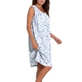 thumbnail image 6 of Oksale Floral House Dress for Women Lightweight Casual Henley Knee Length Pajama Dress with Pockets Cozy Sleeveless Nightgowns Multicolor L, 6 of 9