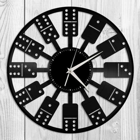 Domino Vinyl Wall Clock Unique Gift for Friends Home Living Room Decoration Vintage Design Office Bar Room Home Decor
