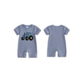 thumbnail image 2 of BemeyourBBs Newborn Baby Boys Summer Clothes Infant Baby Boy One Piece Waffle Romper Outfit Casual Tractor Embroidery Short Sleeve Romper Jumpsuit Playsuit, 2 of 9