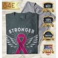 thumbnail image 2 of S4E Women's Stronger Together Breast Cancer T-Shirt Medium Dark Heather, 2 of 4
