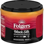 Folgers Black Silk Dark Roast Ground Coffee, 22.6 Ounce Canister