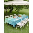 thumbnail image 4 of Outdoor Tablecloths with Umbrella Hole & Zipper, Teal Blue Ombre Coastal Rectangle Tablecloth 60x120 Inch, Sea Nautical Summer Beach Starfish Coral Waterproof Table Cloth, Patio/Pool Table Covers, 4 of 8