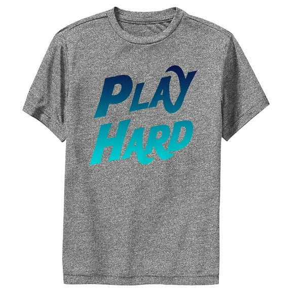 Boy's Lost Gods Play Hard Performance Graphic Tee Charcoal Heather X Large