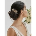 thumbnail image 3 of Bridal Hair Comb Pearl Hair Accessory Bendable Leaf Hair Piece Vintage Wedding Hair Accessories for Brides Bridesmaids Women Girls, 3 of 4
