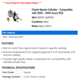 thumbnail image 2 of Clutch Master Cylinder - Compatible with 2002 - 2006 Acura RSX 2003 2004 2005, 2 of 2