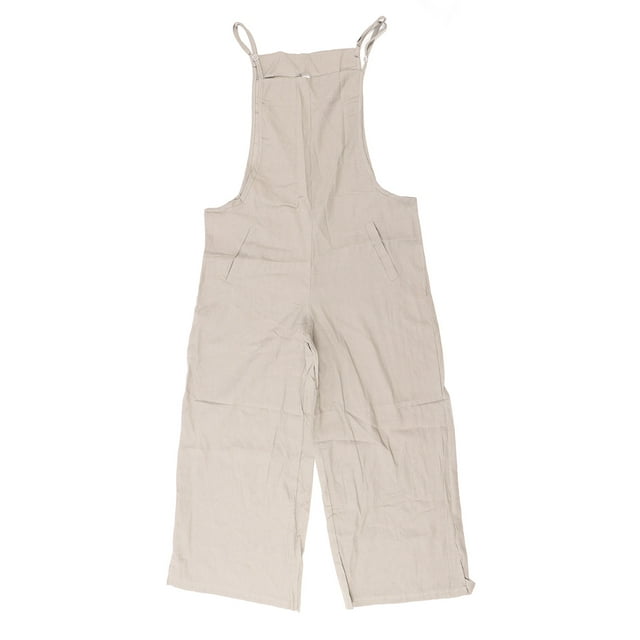 Mono de tirantes finos para mujer, pierna ancha, holgado, de verano, de una pieza, pantalones, gris, L
