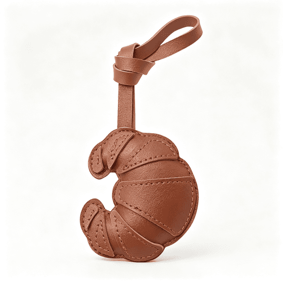 DESIGNICE Brown Croissant Bag Charm Bread Charm for Handbags Purse Bag Accessories Car Charms Pu Key Charms Pu Car Charms Bag Charm