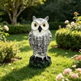 thumbnail image 4 of Linnome Lifelike Owl Statue Garden Decor, Realistic Horned Owl Sculpture, Bird & Animal Deterrent for Yard Patio Farm, Weatherproof Outdoor Landscape Ornament, Gardening Gift for Plant Lovers, 4 of 6