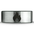 thumbnail image 2 of Tungsten Hot Fire Flame Emblem Band Ring 8mm Men Women Comfort Fit Brushed Gray Flat Cut Black Polished, 2 of 4