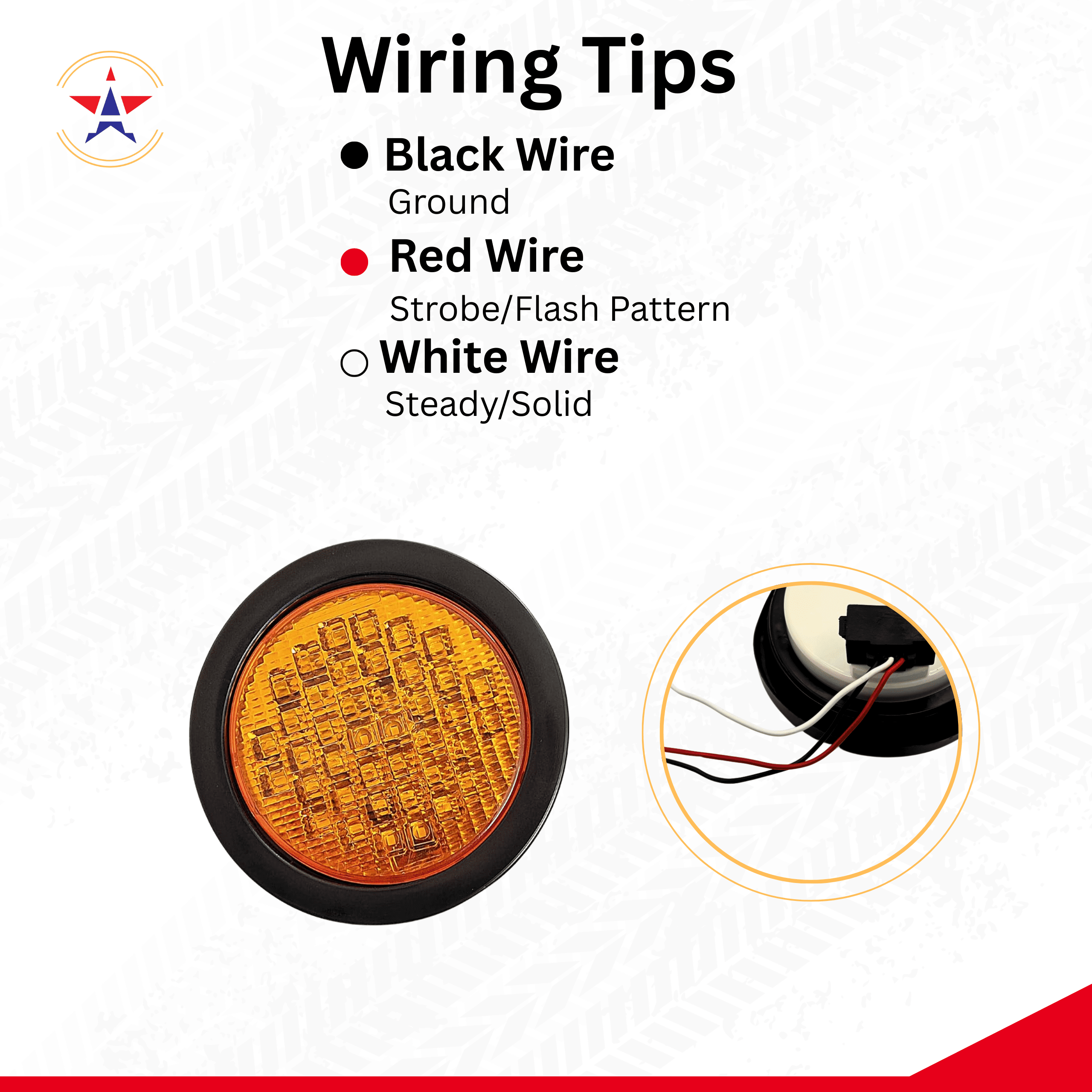 All Star Truck Parts 4 Inch Round Super Bright 40 LED Diodes Mid-Turn Sealed Lights 2x Amber Clear Lens