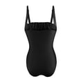thumbnail image 6 of Clearance! Hontri Women's Solid Color Pleated Suspender Fashionable Swimsuit One Piece Swimsuit Women Black Xxl, 6 of 6