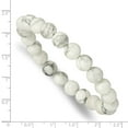thumbnail image 2 of White Howlite 8.50mm Beaded Stretch Bracelet Stretch Bracelet for Women, 2 of 2