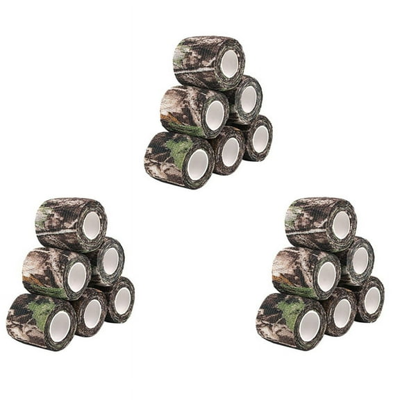 18 Roll Camouflage Tape Cling Scope Wrap Camo Stretch Bandage Self-Adhesive Tape for Camping Hunting Bike Telescope