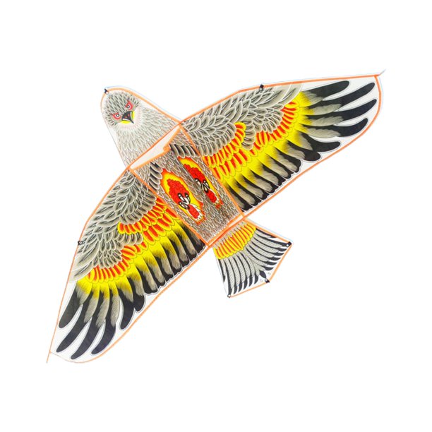 Cometa enorme disuasoria de aves de una sola línea con cuerda, cometa grande, cometa de águila, cometa de pájaro Con amarillo