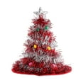 thumbnail image 1 of Sombrero de de Navidad Juego de rol Adorable disfraz Oropel Accesorios fotográficos Decoración navideña Luz roja plateada, 1 of 9