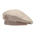 thumbnail image 4 of Womens Solid Knit Beret for Fall and Winter Soft Wool Blend Casual Slouch Hat for Shade, 4 of 4