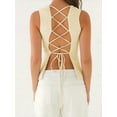thumbnail image 2 of Women'S Casual Tank Tops Sleeveless Ruched Work Blouse Fitted 2025 Trendy Shirts Light Yellow M, 2 of 5
