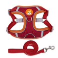thumbnail image 3 of Deago No Pull Dog Harness and Leash Set Soft Suede Pet Harness Reflective Adjustable Puppy Vest for Small Medium Dogs (Red, S), 3 of 9