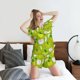 thumbnail image 5 of Balery Fruit Conjunto de Pijama para Mujer con Estampado, Dos Piezas de Manga Corta y Shorts, Ropa de Dormir Suave con Cuello Redondo y Bolsillos-Small, 5 of 6