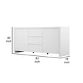 thumbnail image 4 of Benjara Ross 63" Buffet Console Cabinet- 2 Doors and 3 Drawers- White Wood, 4 of 6
