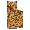 thumbnail image 2 of Brown and Beige Leopard Print Teens Toddler Nap Mat with Pillow, Sleeping Mat Bag for Preschool Daycare 50"x20", 2 of 6