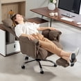 thumbnail image 2 of HOMCOM Office Chair w/ Footrest Reclining Computer Desk Chair, Light Brown, 2 of 10