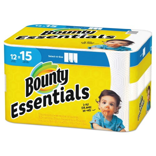 New Bounty Essentials Select-A-Size Paper Towels, 2-Ply, 78 Sheets/Roll, 12 Rolls/Carton,Each