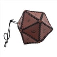 thumbnail image 2 of PU Leather D20 Dice Bag, Polyhedral Pouch Portable Drawstring Bag for , Game, DND Brown, 2 of 10