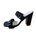 thumbnail image 1 of LNMQLPDBS High Heels for Wome Fashion Solid Color Pleated Square Toe with Large Size Sandals, 1 of 1