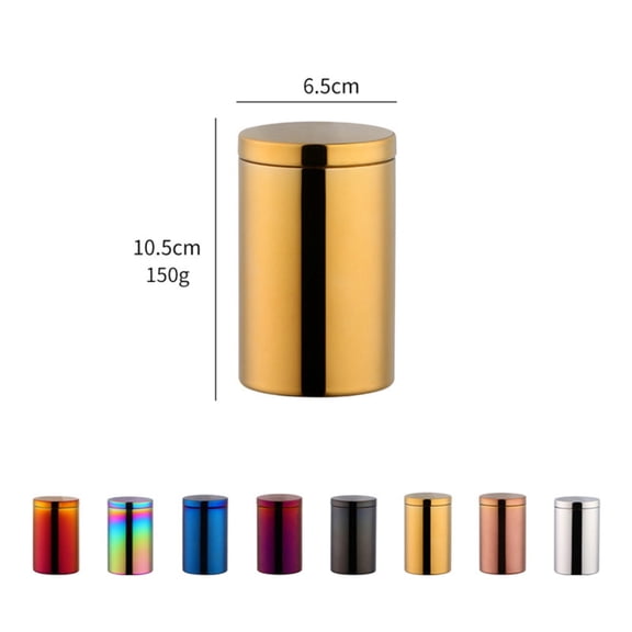 304 Stainless Steel Airtight Tea Canister, Portable Sealed Storage Jar For Loose Tea Cereals Grains, Silver