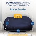 thumbnail image 3 of Ultimate Sack Lounger Bean Bag Chair Oversized Indoor Comfy Loveseat, Navy Suede, 3 of 6