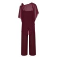 thumbnail image 4 of Pantalones Conjunto de 2 piezas a juego para mujer Chic gasa dobladillo asimétrico trajes de noche de boda Kuymtek Vino Tinto Xxl para Mujer, 4 of 8