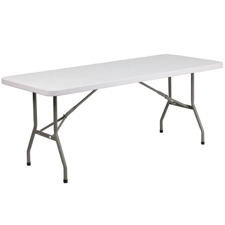 30"W X 72"D Granite White Plastic Folding Tables - 6-Foot Commercial Grade Granite White Plastic Folding Table