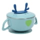 thumbnail image 4 of Tazón de alimentación infantil de acero inoxidable Vajilla para niños pequeños Utensilios de succión para recién nacidos con tapaHaze Blue #1, 4 of 5