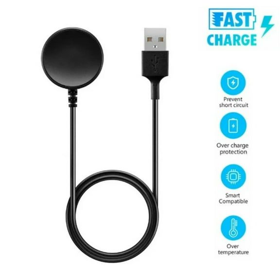 Fast USB Wireless Charger Magnetic Dock for Samsung Galaxy Watch 6 Classic/5/4/3/Active 2 Black