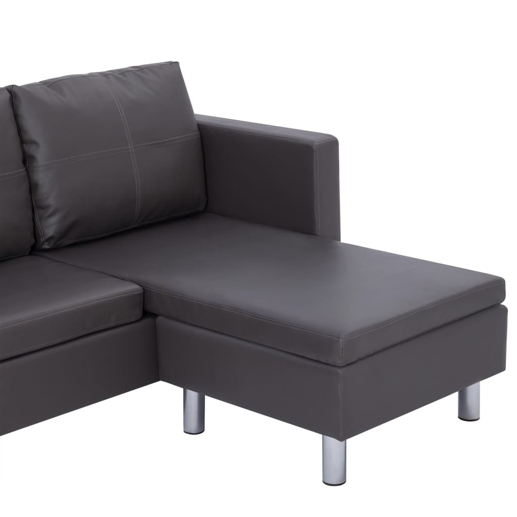 Lowestbest 3-Seater Sectional Sofa, Faux Leather L-Shaped Couch with Cushions for Small Space Lowestbest 3-Seater Sectional Sofa, Faux Leather L-Shaped Couch with Cushions for Small Space