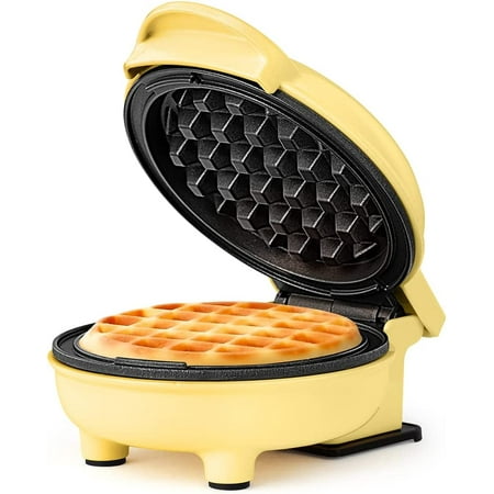 

Personal Non-Stick Waffle Maker Yellow - 4-inch Waffles in Minutes