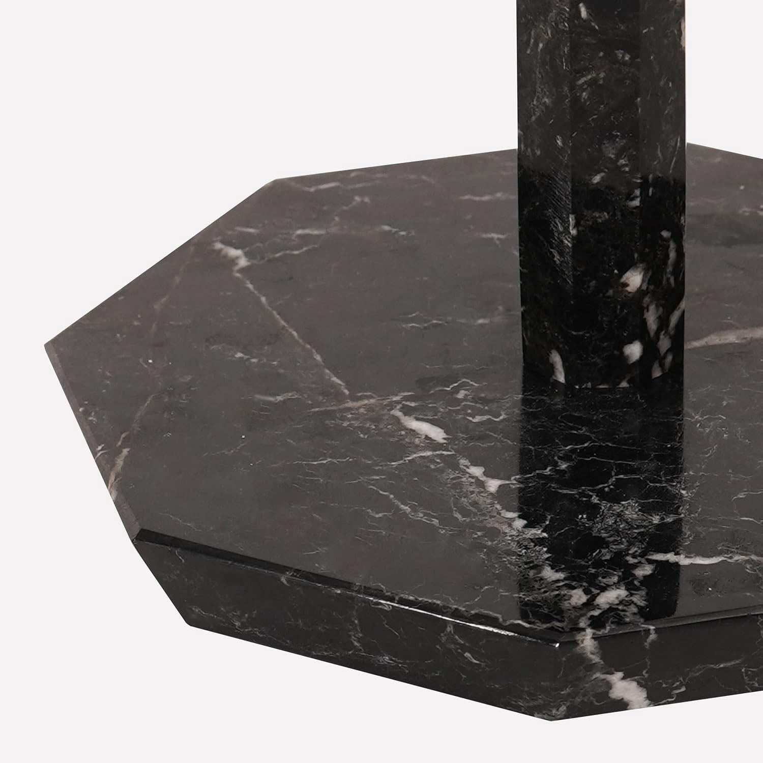 Elborse Marble Paper Towel Holder 12.5 inch Black Handmade Star Countertop Stand for Kitchen & Bathroom, Elegant Stone Design, Paper Towels Organizer, Kitchen Décor Accessory