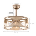 thumbnail image 3 of 20" Rattan Caged Flush Mount Ceiling Fan with Light Enclosed Timing 6 Speeds Reversible with Remote Control for Living Room Bedroom Dining Room (Bulbs Not Included), 3 of 24