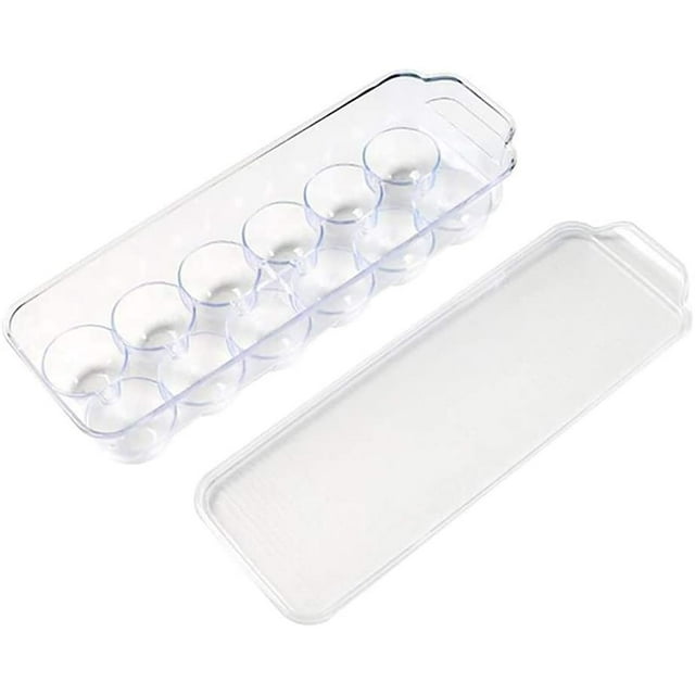 12 Eggs Tray Thicken Plastic Transparent Eggs Storage Container with Lid Eggs Storage Organizer Bin Eggs Dispenser Egg Holder Egg Crisper Storage Box for Home Kitchen Refrigerator (Pack of One)