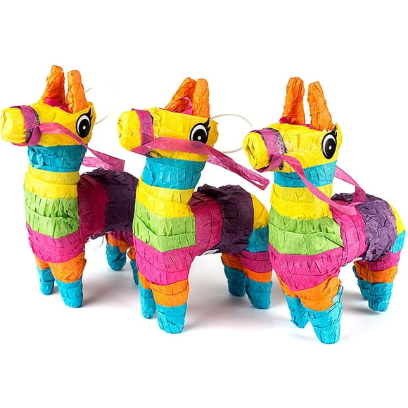 10Pcs Mini Donkey Pinatas Fiesta Decorations, Cinco de Mayo Pinata, Party Favors, Party Supplies and Centerpieces