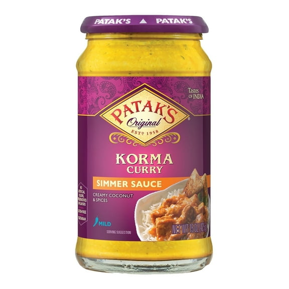 Patak's Korma Curry Simmer Sauce 15 oz  Pack of 4