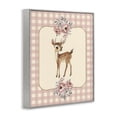 thumbnail image 2 of Stupell Industries Cottage Baby Deer Pink Gingham Gray Framed Giclee Art, 16 x 20, by LSR Design Studio, 2 of 8