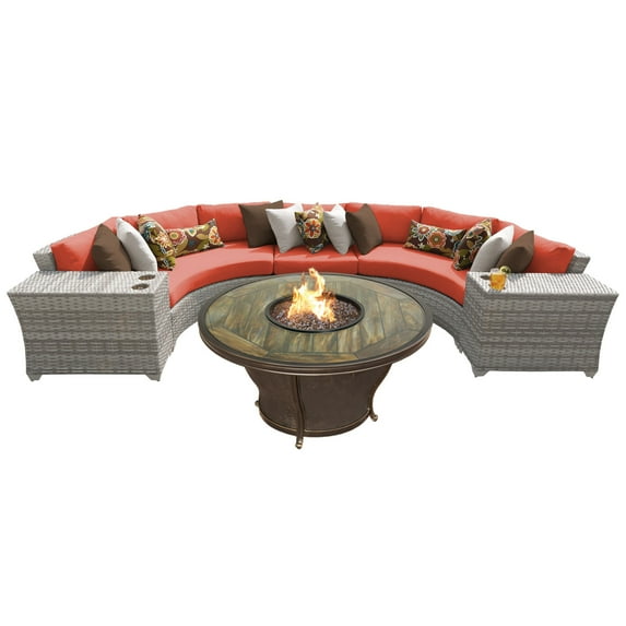 New Haven 6 Piece Outdoor Wicker Patio Furniture Set 06m