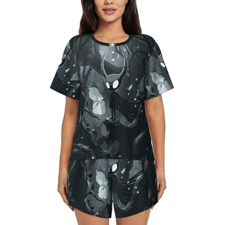 Coaee Forest Black Ghost Warrior for Women s 2 Piece Pajama Sets Ladies Pjs Sets with Pockets-3X-Large