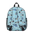 thumbnail image 3 of Police and Helicopter Blue Pattern Backpack for School, Cute School Bag with Adjustable Shoulder Straps and Padded Back, 13.8"x11.4"x6", 3 of 5